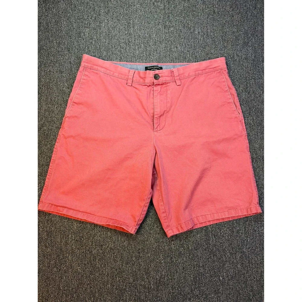 Banana Republic Aiden Shorts Mens 36 Coral Pink‎ Cotton Twill Slim Fit Chino 9in